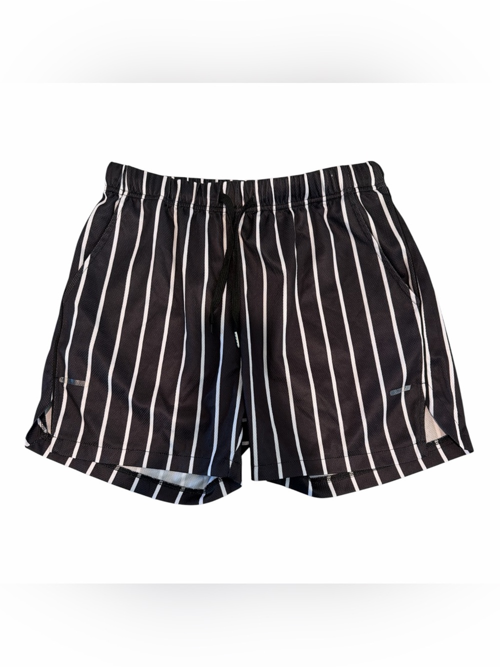 COOFANDY Men’s Black & White Striped Gym Shorts size small